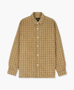Howlin Afterthoughts Shirt - Brushed Japanese Cotton Check Camel New