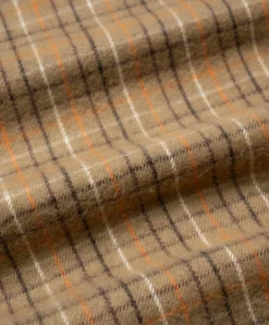 Howlin Afterthoughts Shirt - Brushed Japanese Cotton Check Camel New