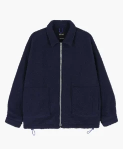 Howlin Boxy Swing Jacket - Recycled Shearling Navy Shop