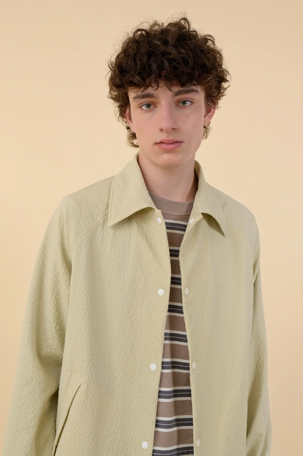 Howlin Coach Your Jacket - Ecru Seersucker Best Sale