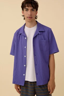 Howlin Cocktail Shirt - Purple Seersucker Outlet