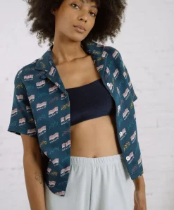 Howlin Cocktails For The Girls Please Shirt - Azzuro ' Piano Hemp Print (Women) New