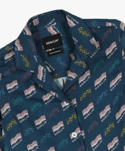 Howlin Cocktails For The Girls Please Shirt - Azzuro ' Piano Hemp Print (Women) New