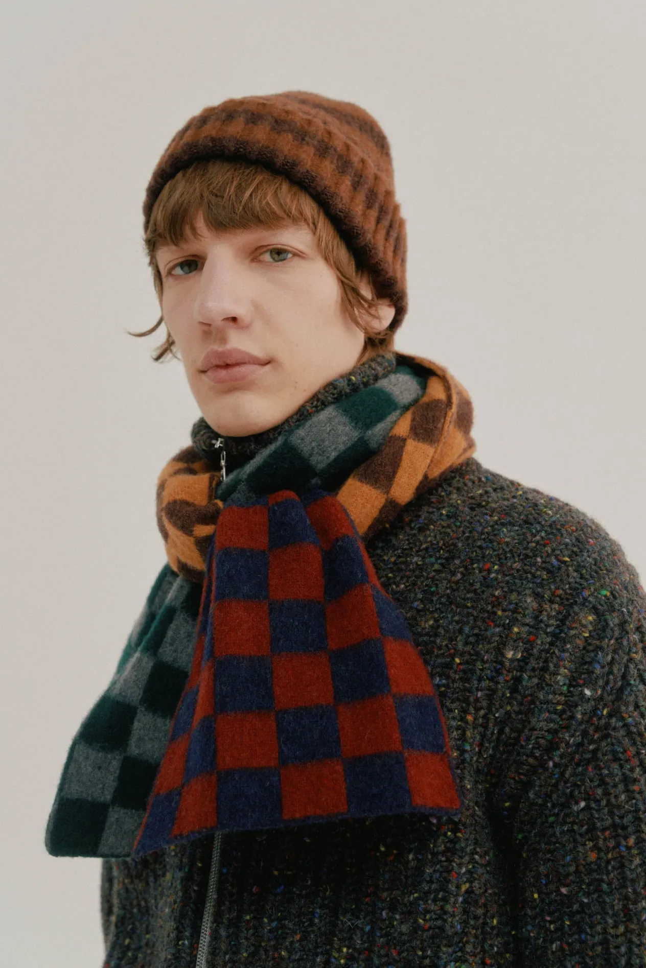 Howlin Cosmic Checkerboard Scarf - Navy Outlet