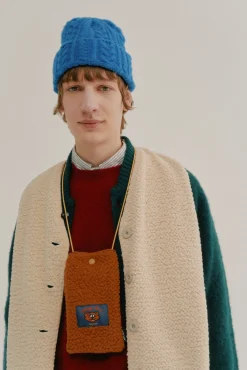 Howlin Cosmic Vest - Brushed Japanese Cotton Check Camel Fashion