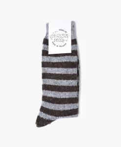 Howlin Cosmonaut Socks - Light Grey / Brown Flash Sale