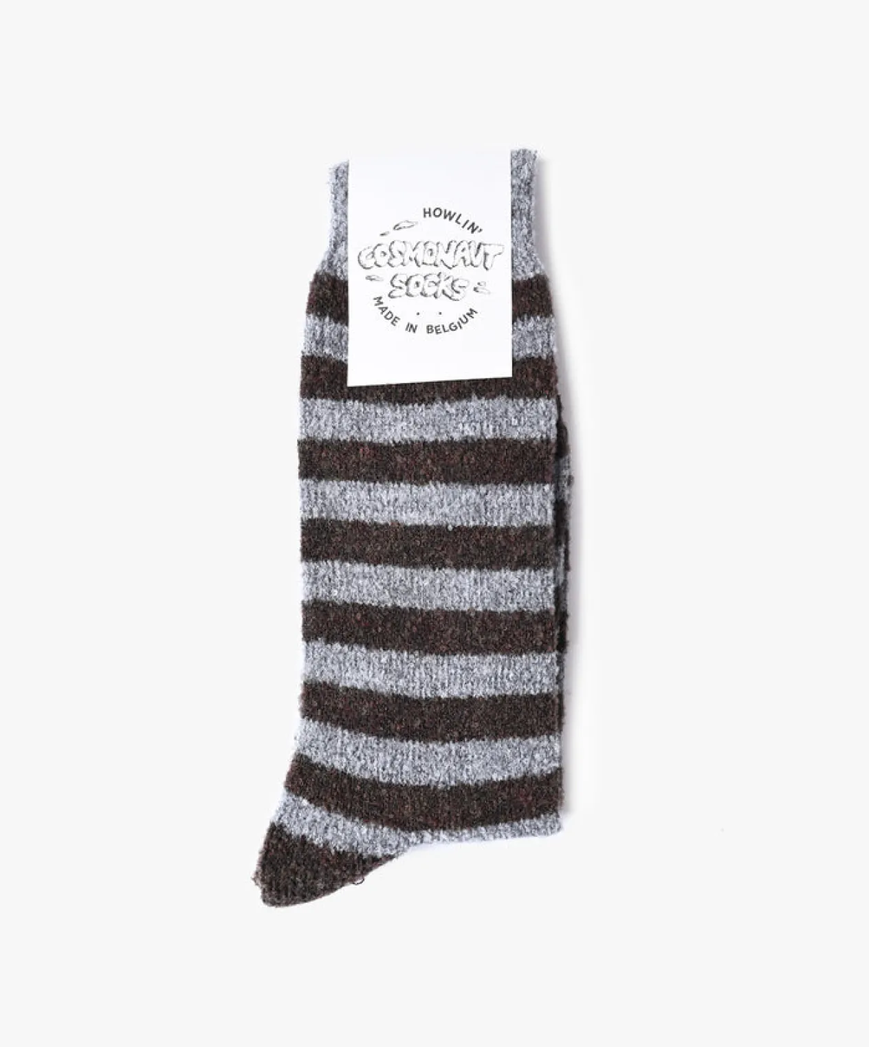 Howlin Cosmonaut Socks - Light Grey / Brown Flash Sale