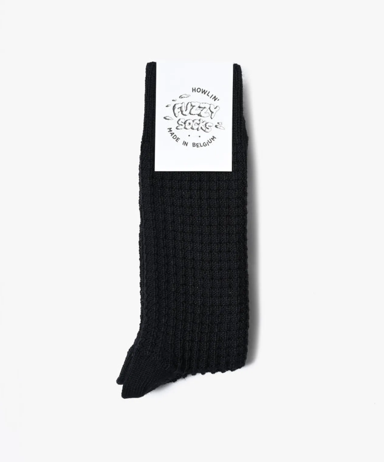 Howlin Fuzzy Waffle Socks - Black Shop