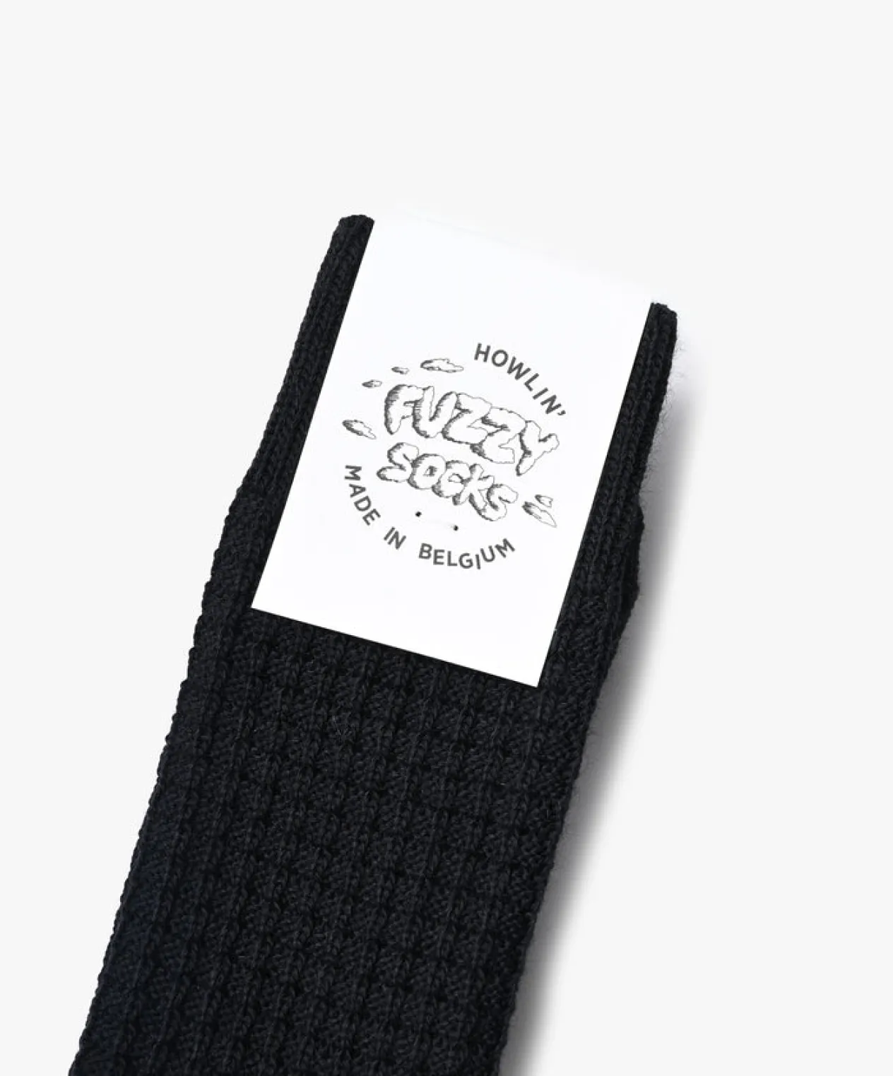 Howlin Fuzzy Waffle Socks - Black Shop