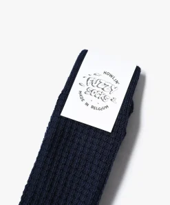 Howlin Fuzzy Waffle Socks - Navy New