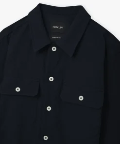 Howlin Magic Work Shirt - Navy Seersucker Discount