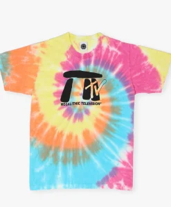 Good Morning Tapes Megalithic TV SS Tee - Rainbow Tie Dye Clearance