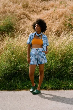 Howlin Private Shorts - Blue Madras Patchwork (Women) Store
