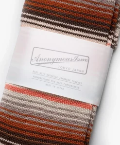 Anonymous Ism Sarape Stripes Crew Socks - Beige New