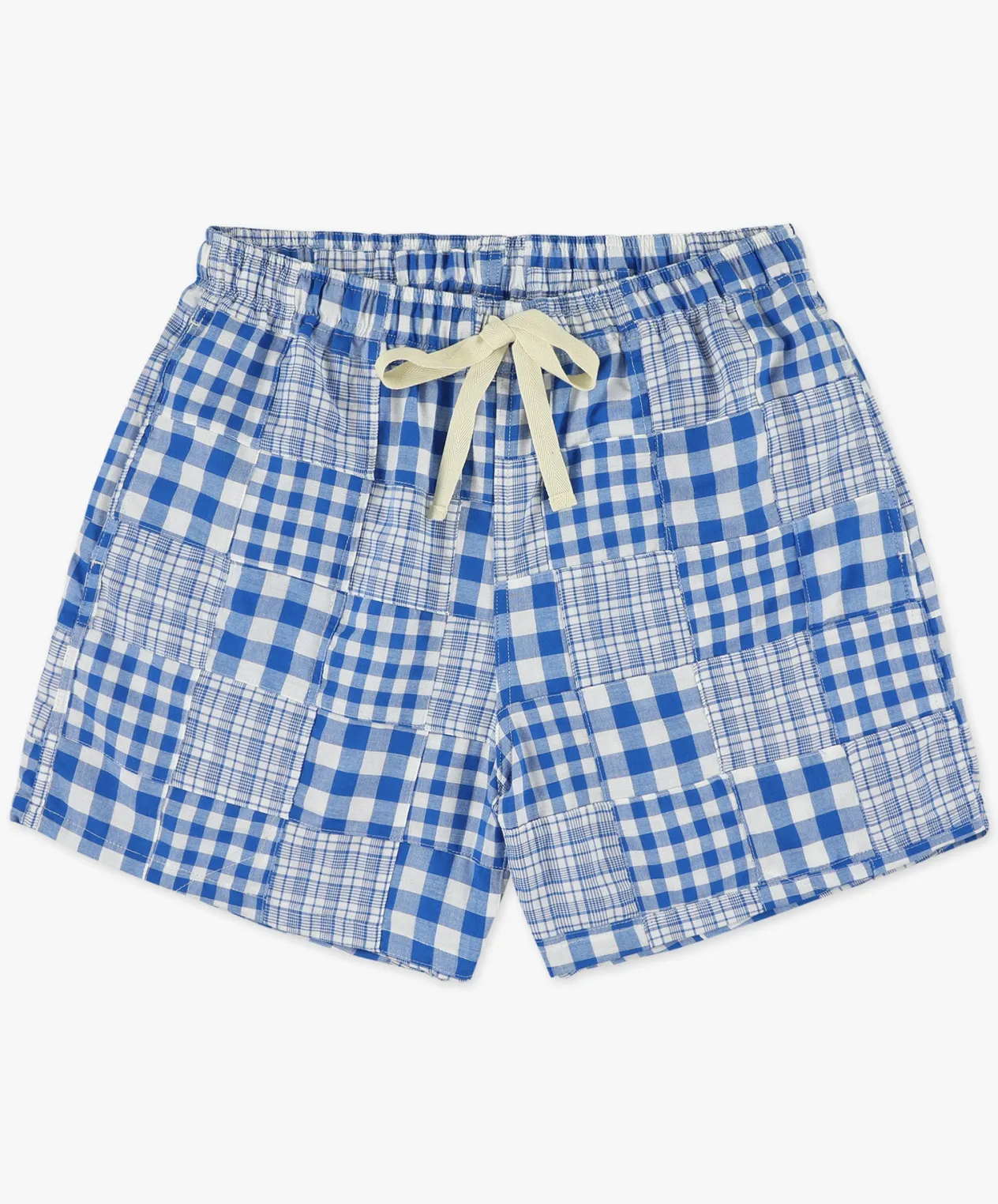 Howlin Smiling Shorts - Blue Madras Patchwork Sale