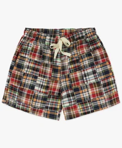 Howlin Smiling Shorts - Multi Madras Patchwork Discount