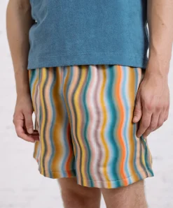 Howlin Smiling Shorts - Multi Wave Hemp Print Discount