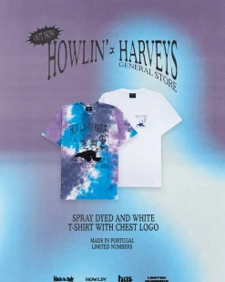 Howlin Spray Dyed T-shirt With Logo - Midnight Mix *Ltd Online