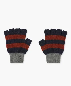 Howlin Striped No Fingers Gloves - Navy Cheap